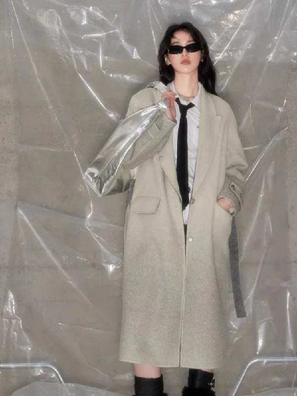 Mid-Length Suit Collar Reversible Tweed Coat【s0000004865】 Stand-Up Roll-Neck Turtle