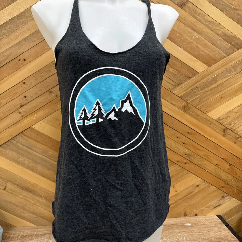 Alpyne Apparel - Women's Tank Top - MSRP $27: Grey/ Blue -women-LG fitted tank top