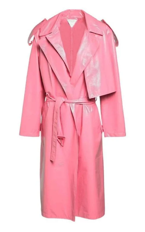 Convertible Crinkled Glossed-leather Trench Coat Sleeveless Short Sleeve Long Sleeve