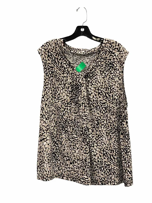 Calvin Klein Size XL Black Beige Print Tank Top open back tank