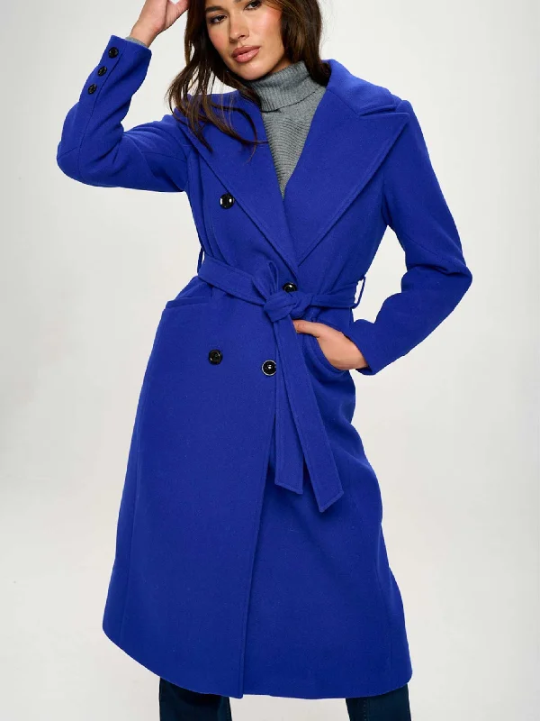 Royal Blue Trench Coat Trapeze Tunic Caftan
