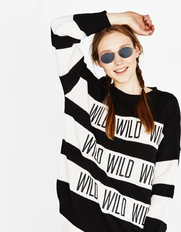 Print sweater Ribbed Striped Patterned