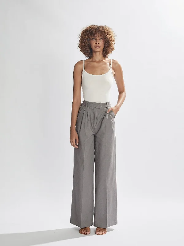 Maverick Trousers Grey Cropped Trousers Leather Faux