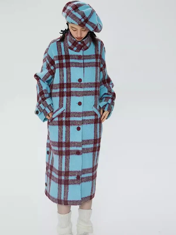 Tweed loose-fitting long coat【s0000006247】 Coat Overcoat Trench Coat