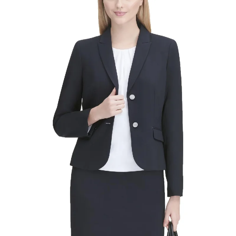 Calvin Klein Womens Notch Collar Suit Separate Two-Button Blazer Women's Trendy Jacket