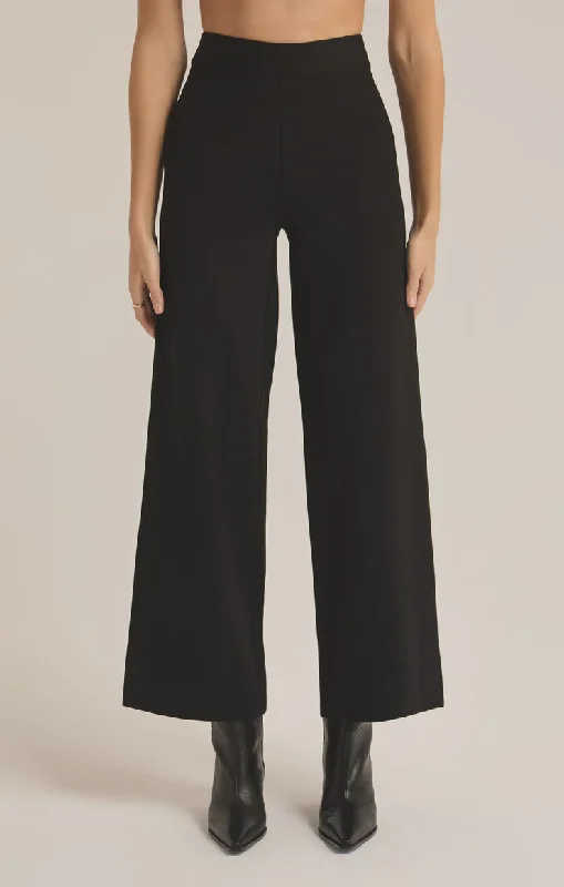 Z Supply | Do It All Trouser Pants | Black Wide Leg Loose Fit Mid Waist