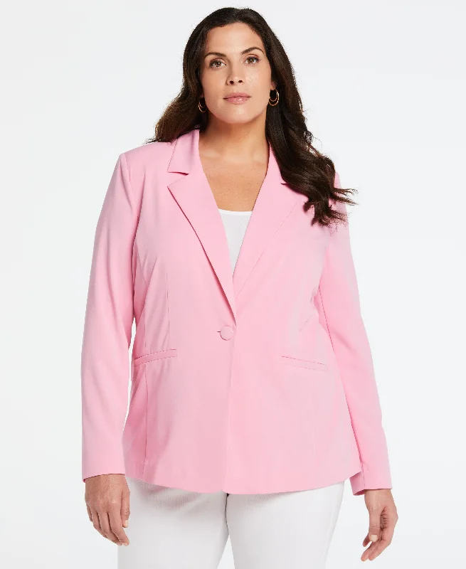 Plus Size Single Breasted Blazer Women's Unique Blazer