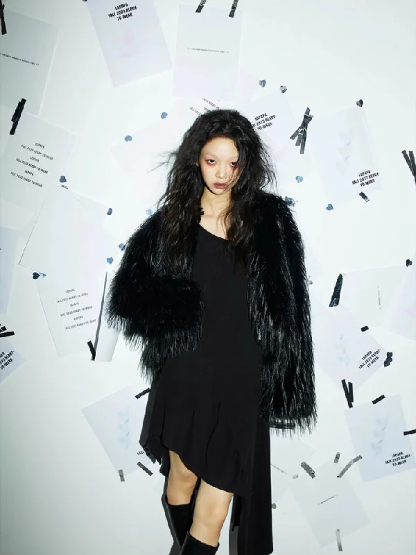 Black ladies short coat【s0000006340】 Striped Polka Dot Solid