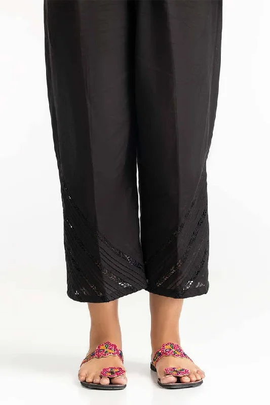 Gul Ahmed Stitched Black Dyed Cambric Embelished Trouser TR-24-04 Trousers stylish modern