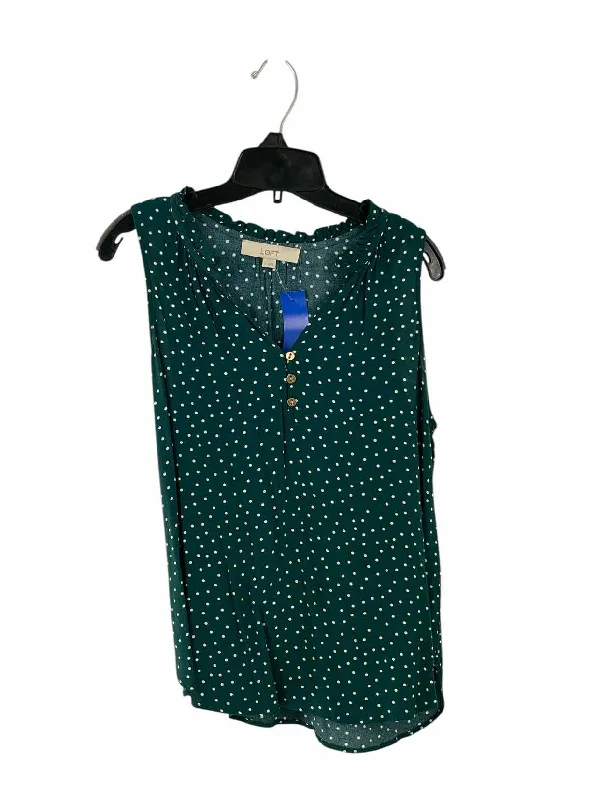 Loft Size S Green White Polka Dot Tank Top comfortable tank top