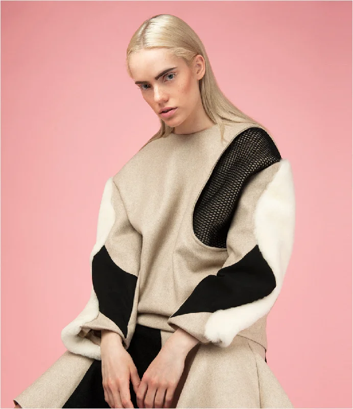 Structured Sweater Glossy Satin Silk