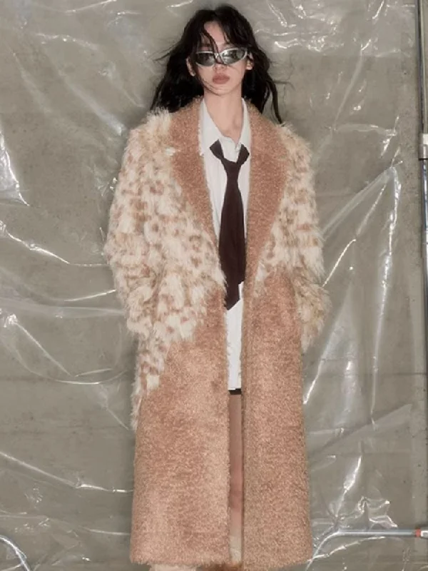Curry Leopard Fur Coat【s0000004890】 Welt Pockets Slit Pockets Flap Pockets