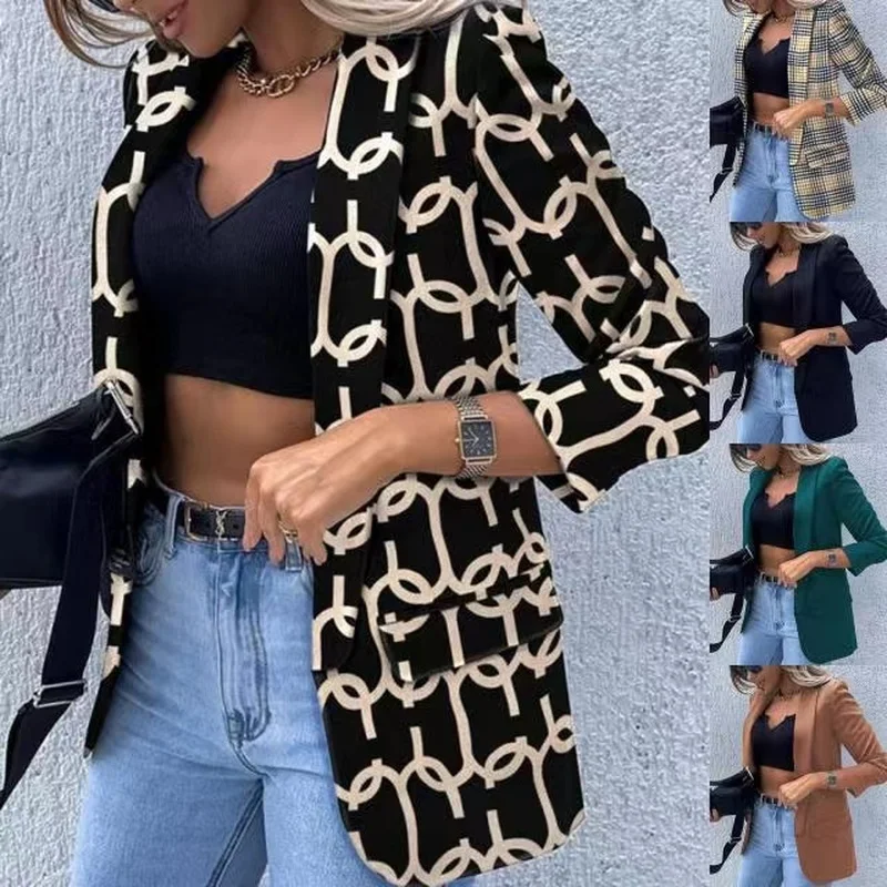 Wholesale long sleeve fashion slim fit blazer（CL9570） Women's Vacation Suit