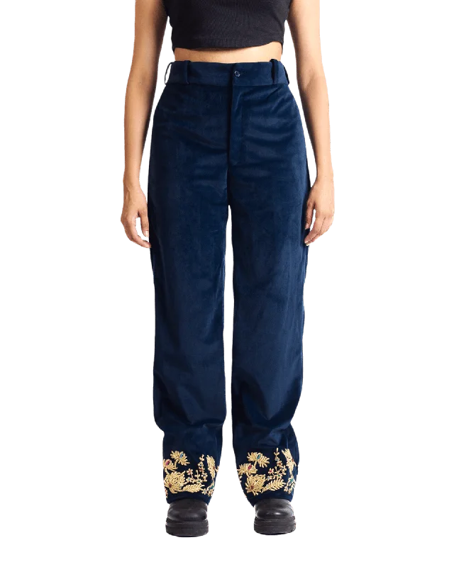 "GOLDEN PEACOCK" VELVET TROUSERS Trousers Yoga Stretchy
