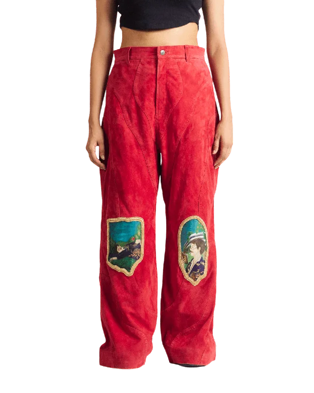 "CHRISTMAS CAROL" SUEDE TROUSERS Trousers Bootcut Casual