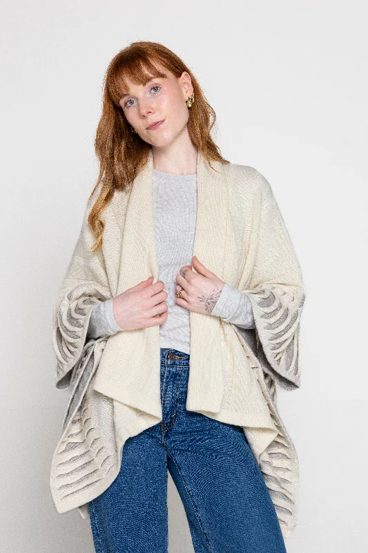 Irish - Atlantic Wrap Cardigan - Cream Anti-Pilling Anti-Shrink Durable