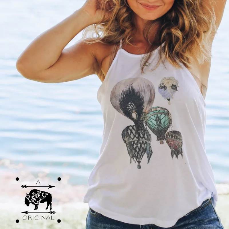 Great Gatsby Hot Air Balloons High Neck Tank soft tank top