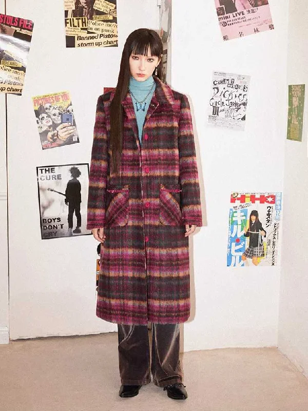 Plaid wool coat【s0000010705】 Cotton Linen Terry