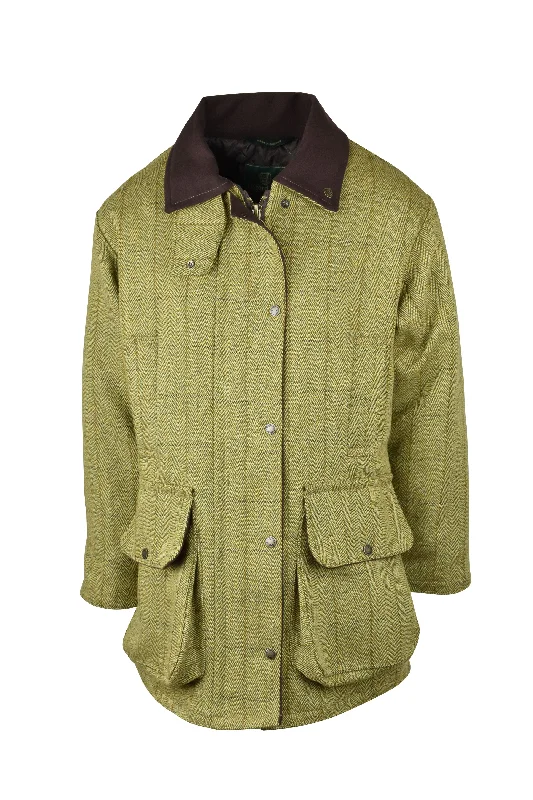 W29 - Ladies Brampton Tweed Coat SAGE (5433/21) Front Pockets Side Pockets Patch Pockets