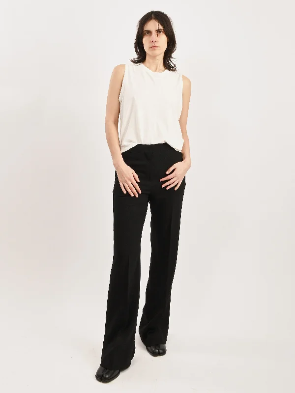 Black Flared Evening Trousers Trousers Lace Delicate