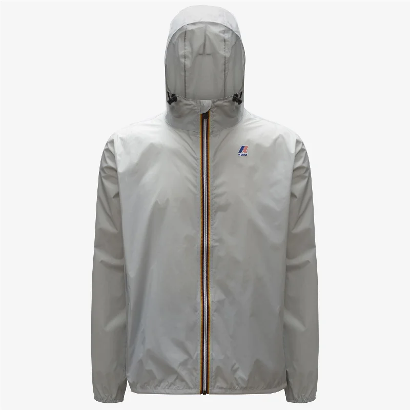 Claude - Unisex Packable Full Zip Waterproof  Rain Jacket in Light Grey Jacket Blazer Coat