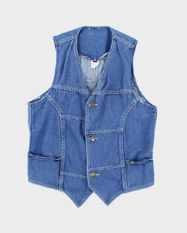 Vintage Lee Denim Waist Coat - M Houndstooth Coat Plaid Coat Tartan Coat