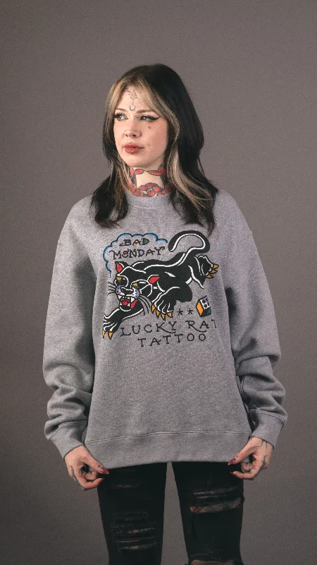 Harry Steez Panther Sweater / Front Print Bright Pastel Dark