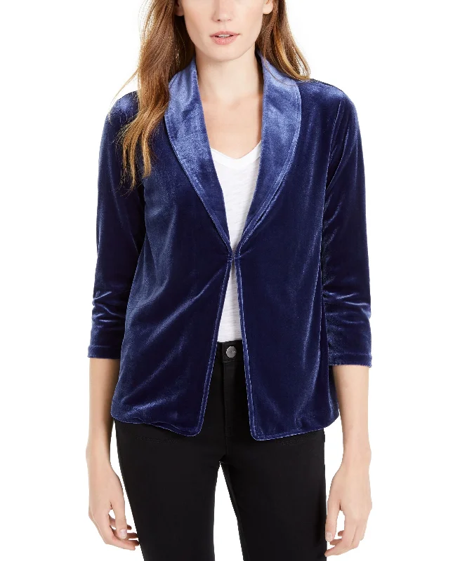 Maison Jules 3/4 Sleeve Velvet Blazer Women's Elegant Blazer