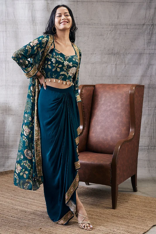 Mehr Printed Drape Skirt Set With Jacket Wool Fabric Cashmere Fabric Tweed Fabric