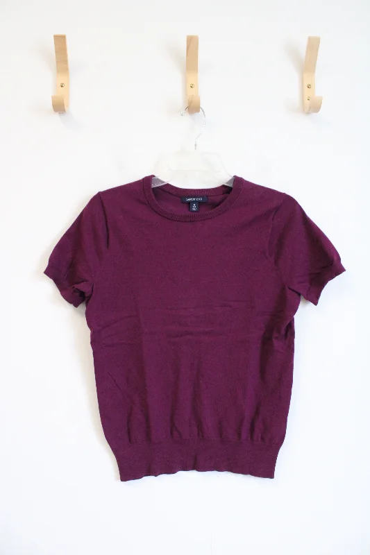 Lands' End Plum Sweater Top | S Stretchy Elastic Breathable