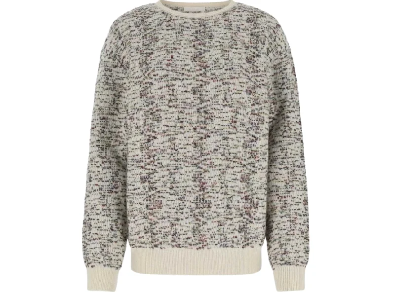 Chloe Ample Crewneck Cashmere Blend Knitted Sweater Sequined Glittery Shiny
