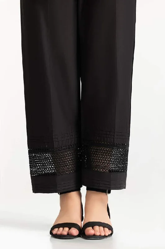 Gul Ahmed Stitched Black Lawn Embellished Trouser IUSTTR-42009 Trousers stylish elegant