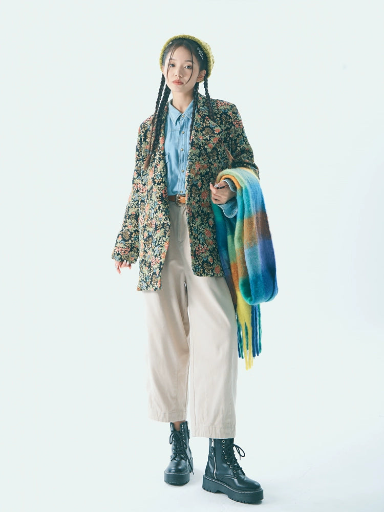 Retro jacquard blazer【s0000007776】 Women's Custom Jacket