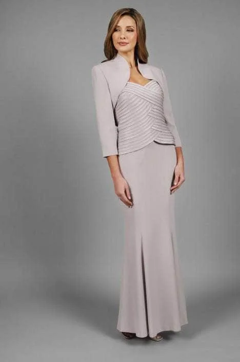 Alexander by Daymor 707003 - Strapless Gown with Bolero Jacket Bomber Jacket Anorak Windbreaker