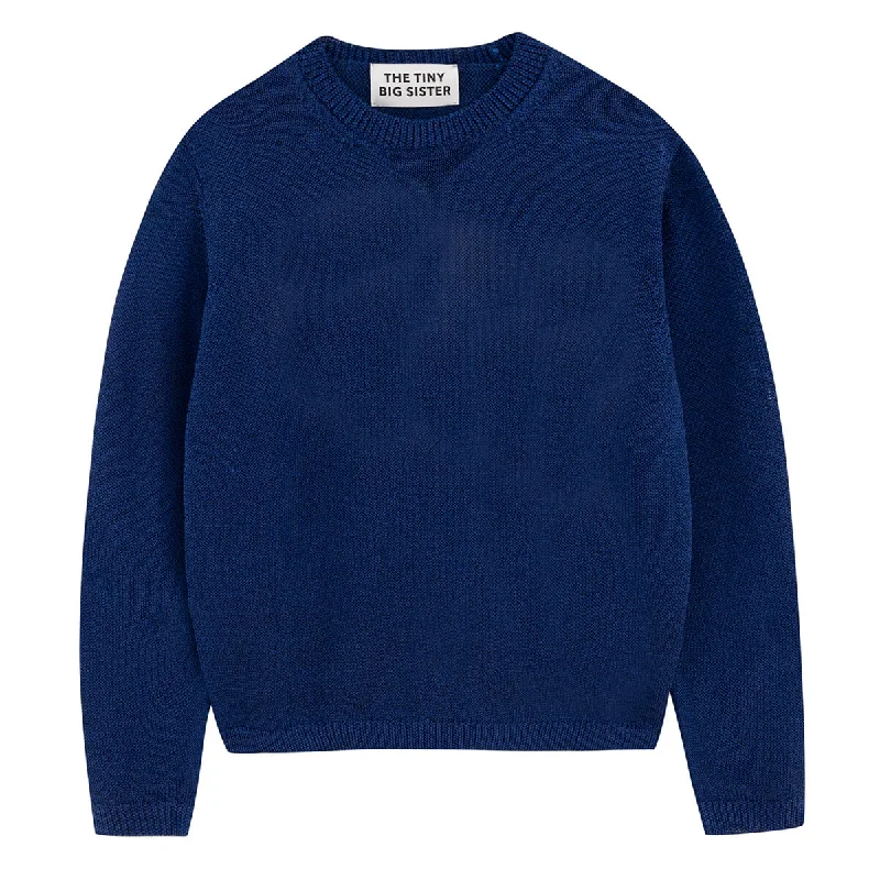 Chloe Shiny Sweater in Ultramarine by The Tiny Big Sister - Last One In Stock - EUR 34 (UK 6) Sequined Glittery Shiny