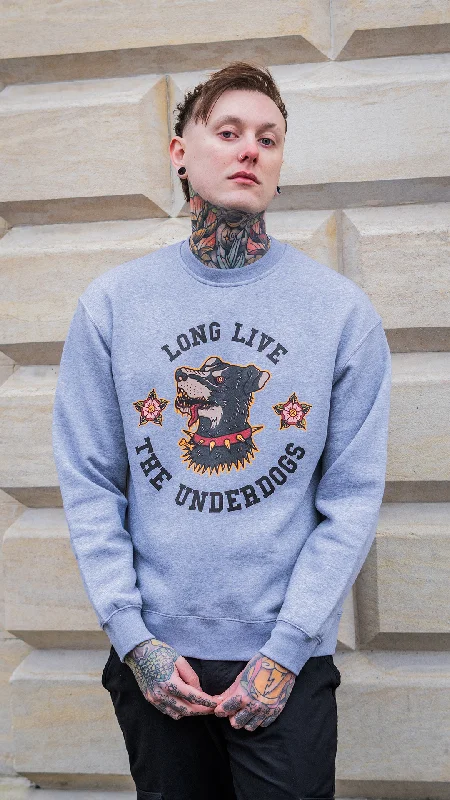 Underdogs Sweater / Front Print Glossy Satin Silk