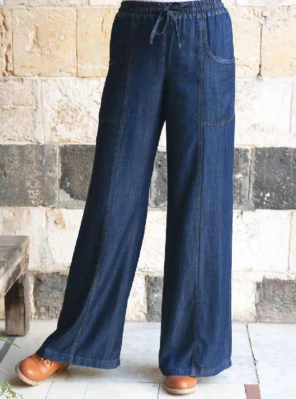 Comfort Waist Lyocell Denim Trousers Trousers Evening Elegant