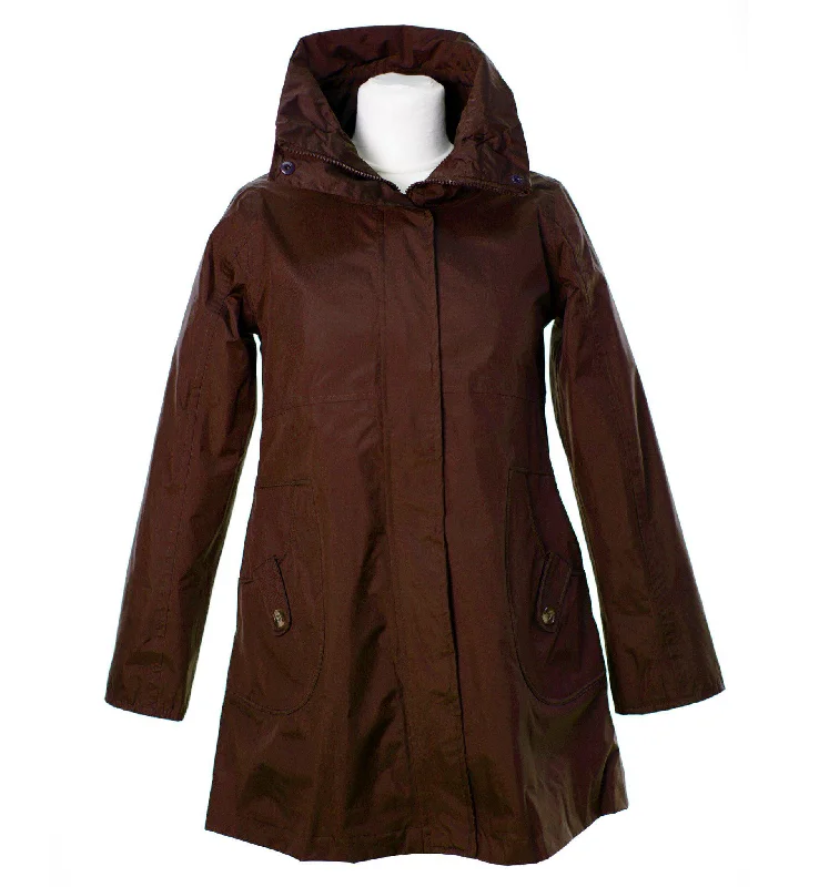 LJ064 - Women's New England Coat - BROWN Jersey Tulle Batik