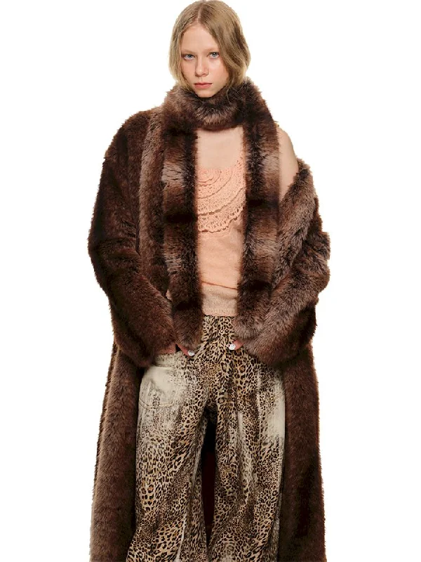 Gradient Color Collarless Coat【s0000010660】 Chenille Brocade Lace
