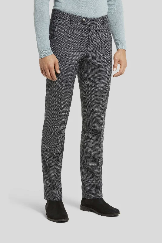 Meyer Bonn Charcoal Grey Houndstooth Trousers Trousers Low Rise Relaxed