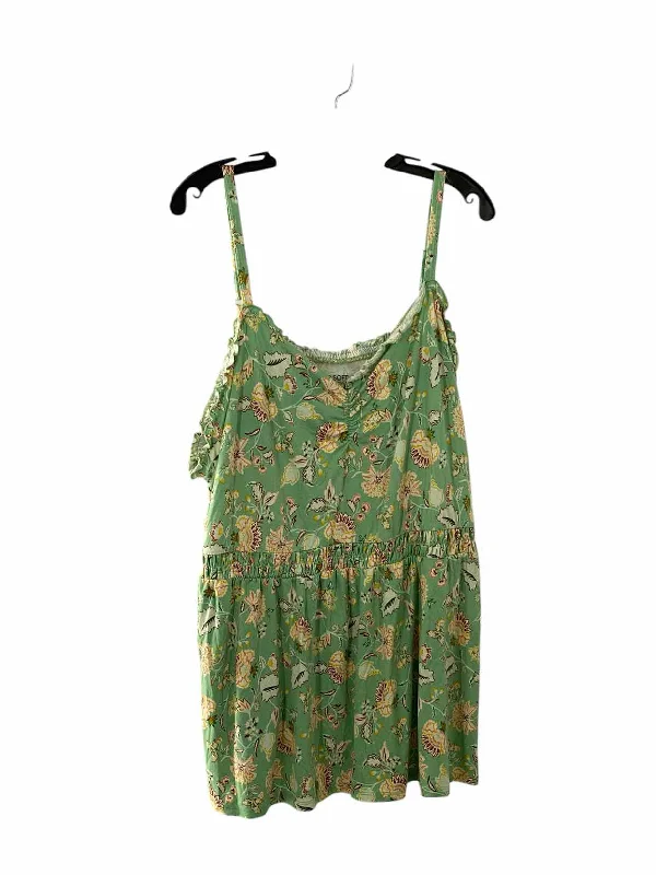 Torrid Size 6X Green Print Tank Top high neck tank