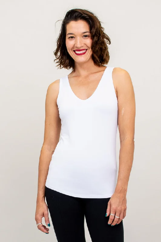 Reanna Tank, Snow White, Bamboo lavender tank top