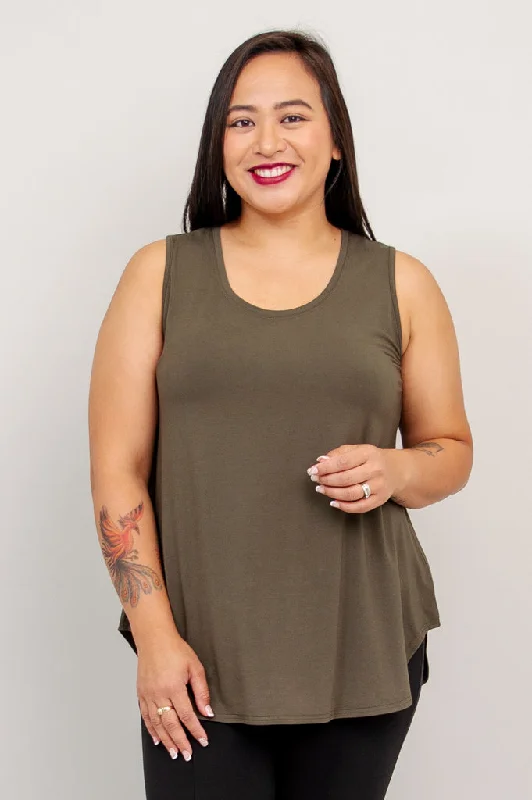 Jazz Tank, Khaki, Bamboo coral tank top