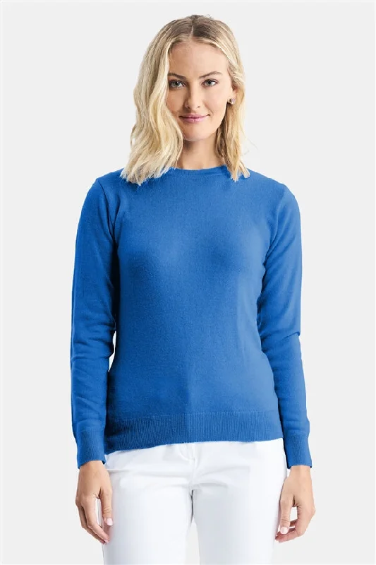 Ladies' Porter Crewneck Sweater - Riviera Blue Oversized Loose Flowy