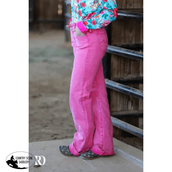 RETRO PINK SIGNATURE TROUSER DENIM Trousers chic elegant