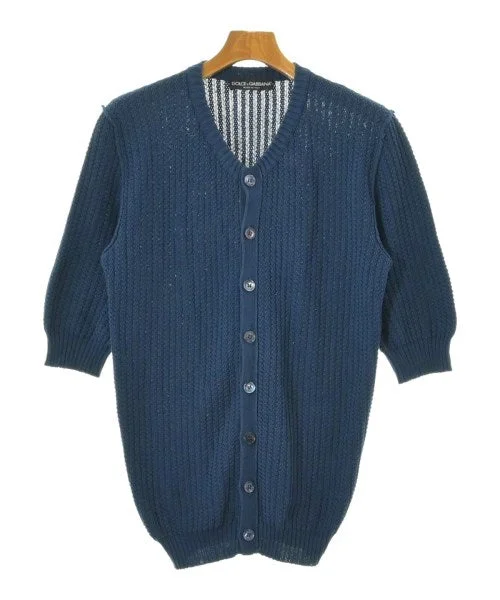 DOLCE&GABBANA Cardigans Denim Fabric Leather Fabric Suede Fabric