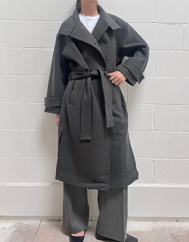 Sogani Coat in Volcanic Ash Asymmetrical Diagonal princess