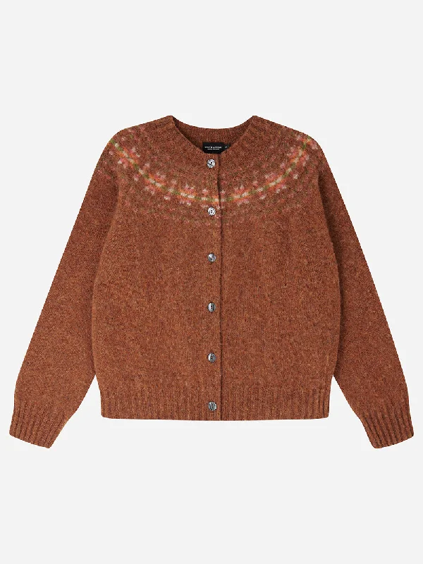 Cinnamon Fairisle Cardigan Bright Pastel Dark