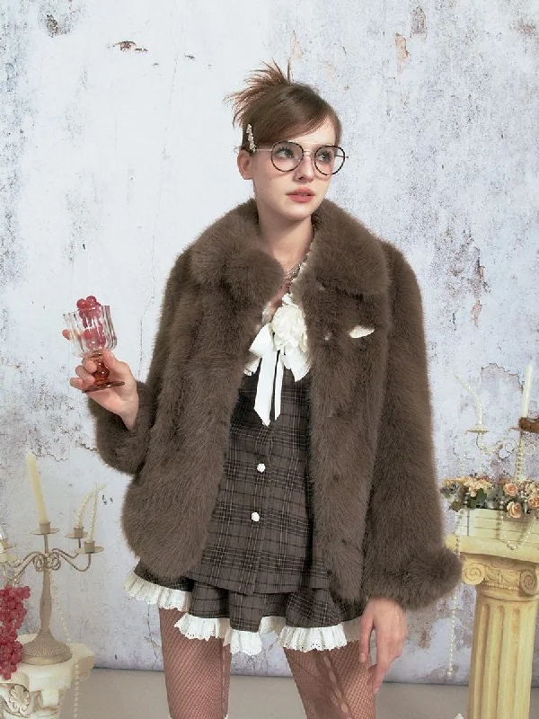 Niche Design Peplum Fur Coat【s0000005318】 Suede Faux Fur Shearling
