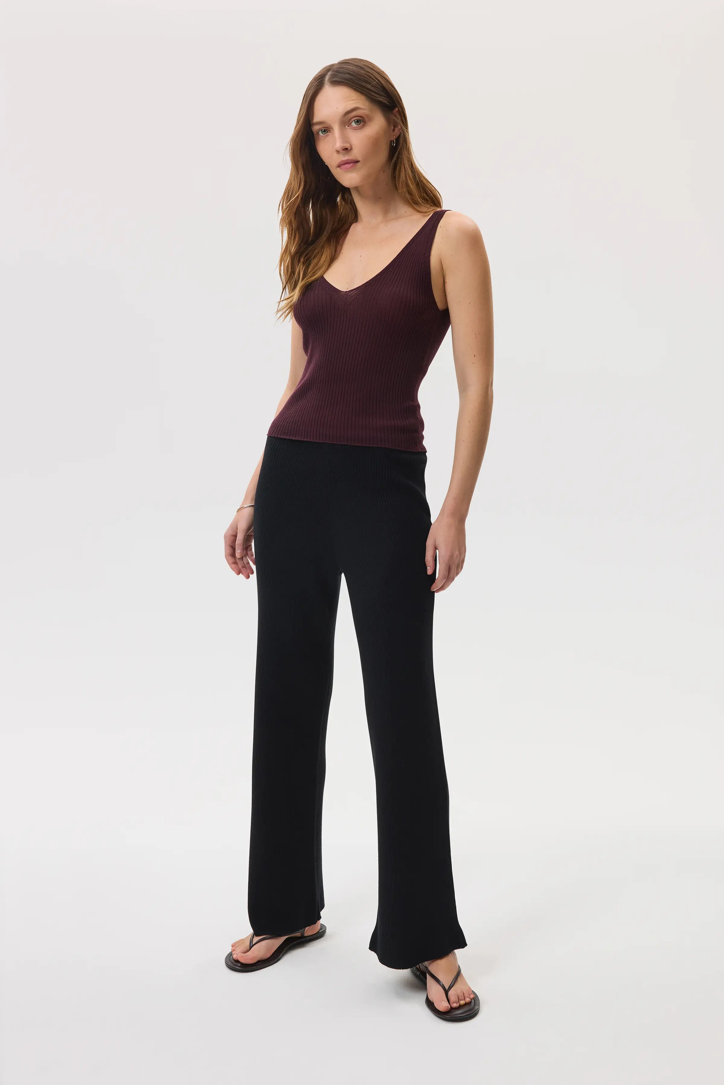 Ribbed Merino Wide Leg Trousers Trousers luxurious premium
